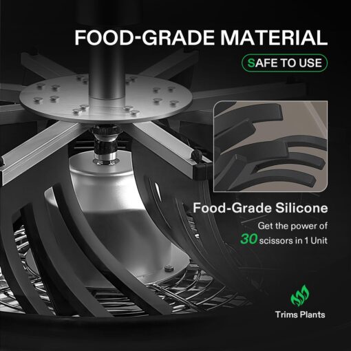 VIVOSUN 16 inch Bud Leaf Bowl Trimmer- Clear Visibility Dome, Sharp Stainless Steel Blades for Spin Cut & Solid Metal Gear Box, Hand Pruner Included (Upgraded Version) - Image 6