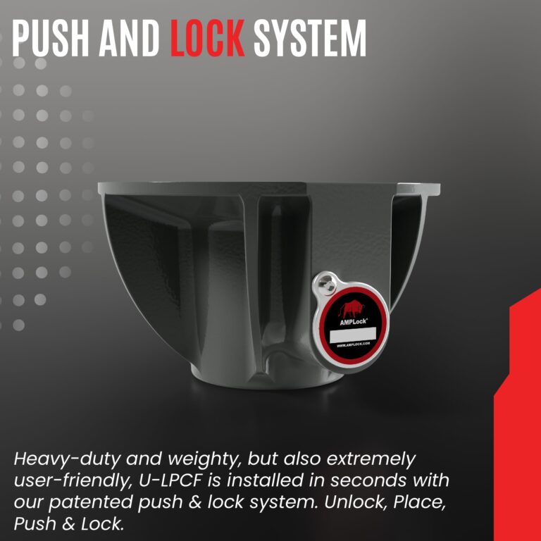 AMPLock - U-LPCF Heavy Duty Trailer Kingpin Lock, Patented Cylinder Lock, Commercial Trailer Security Conical King Pin Lock, Reliable Heavy Duty Kingpin Lock for Enhanced Trailer Protection & Security - Image 3