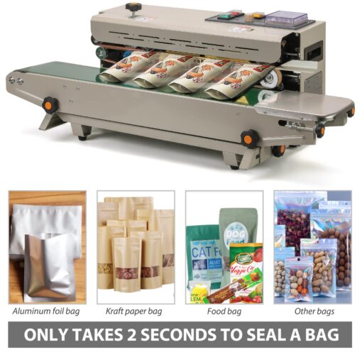 Sumeve Continuous Band Sealer Automatic Continuous Sealing Machine Vertical/Horizontal Sealing Sealer for PVC Membrane Bag Film 110V - Image 8