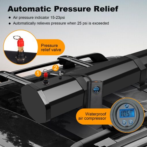 Pressurized Water Tank,Roof Rack Shower Solar Car Shower,7.9 Gal/30L,Roof Rack Water Tank Off-Road Vehicles,Pick-Up Trucks,SUV,Mounts to Roof Racks - Image 6