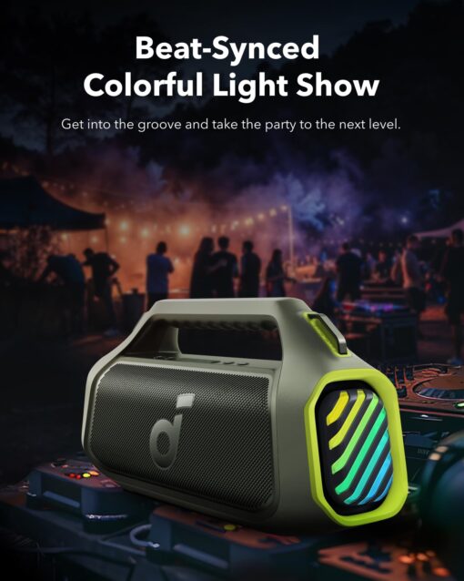 soundcore Boom 2 Plus By Anker, Outdoor Speaker, 140W, 2+2 Channel, BassUp 2.0, 20H Playtime, Fast Charge, IPX7 Waterproof, RGB Lights, Power Bank, Bluetooth 5.3, Portable for Outdoors, Camping, Beach - Image 5