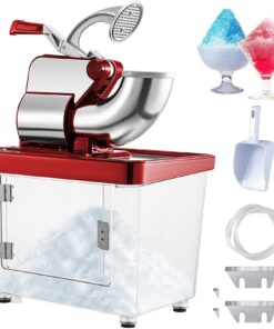 VEVOR 110V Commercial Ice Crusher 661LBS/H, ETL Approved 300W Electric Snow Cone Machine with Dual Blades, Stainless Steel Shaved Ice Machine with Safety On/Off Switch for Family, Restaurants, Bars
