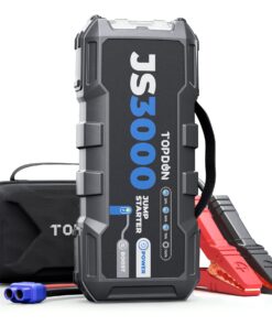 JS3000 12V 3000A Battery Booster Jump Starter Pack for Up to 9L Gas/ 7L Diesel Engines, Portable Car Battery Charger with Handle Jumper Cable and EVA Protection Case