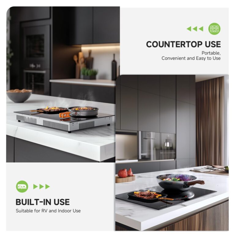 AMZCHEF Induction Cooktop 2 Burners, Bulit-in & Countertop 9 Power Levels Electric Cooktop with Plug, 110V-120V Double Induction Stove Sensor Touch, 99-min Timer, Safety Lock, Ceramic Glass - Image 8