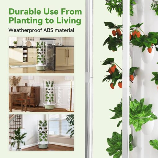 WEIMILOR Hydroponics Growing System, 28-Plants Indoor Vertical Tower Garden System Kit, Hydroponic Growing Tower with Tank & Visual Water Level, Hydroponic Germination Kit for Gardening Lover,7-Layer - Image 4