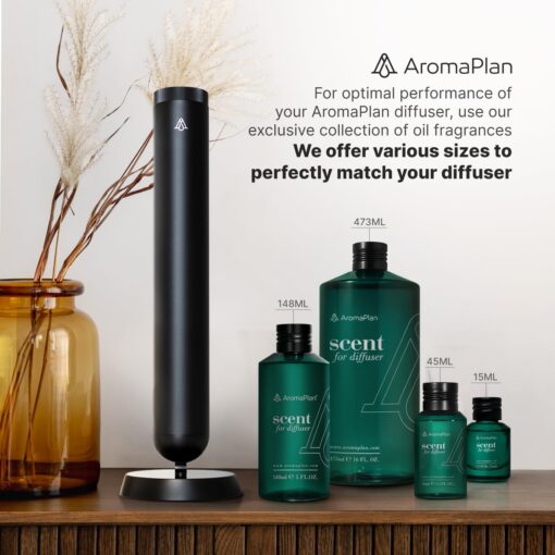 Slim Pro 2025 Waterless Tower Diffuser (Fragrance Included) - Diffuser for Aromatherapy Oils - No Noise, Easy Scent Adjustment & Energy Saving - Wireless Pro for Home, Office & Hotel (Black) - Image 2