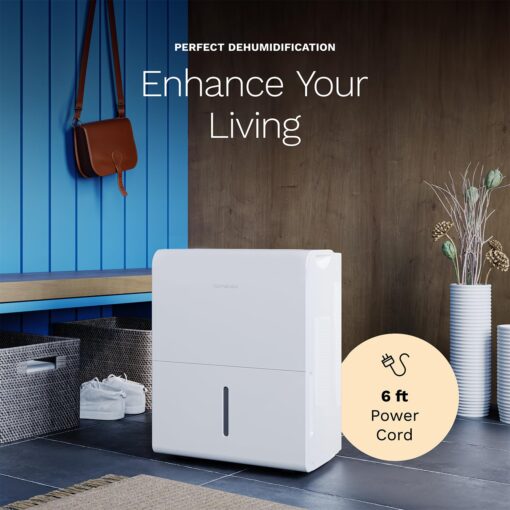 hOmeLabs 1,500 Sq. Ft. WiFi-Enabled Dehumidifier, Small to Medium Size Rooms - Home, Bedroom, Bathroom - Powerful Moisture Removal - 22 Pint (Previously 30 Pint) HME031001N - Image 3