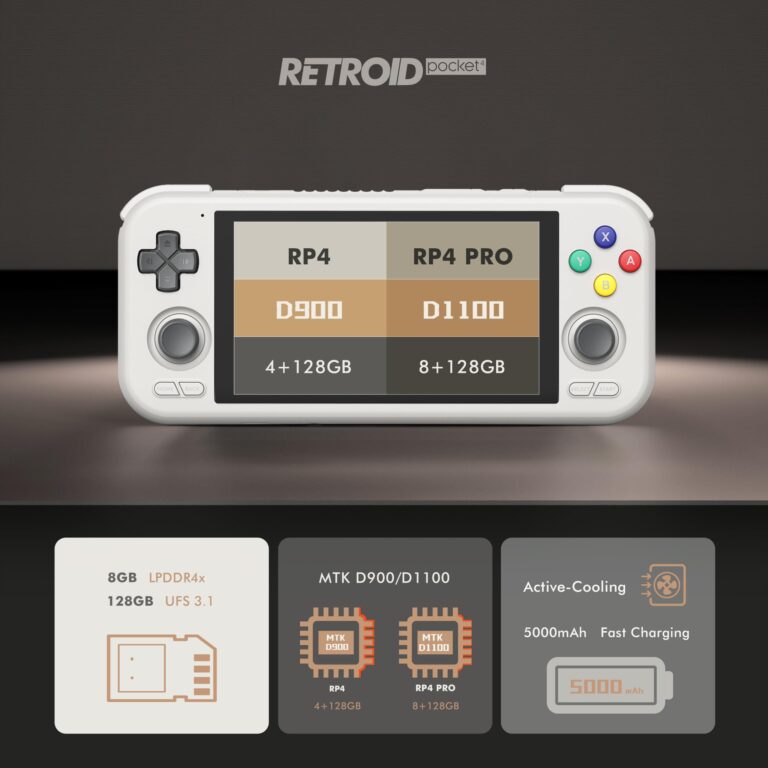 Retroid Pocket 4/4Pro Retro Game Handheld - Android Console with Multiple Emulators, 4.7 Inch Display, 5000mAh Battery - Classic Games Console (RP4 Pro, Ice Blue, D1100) - Image 9