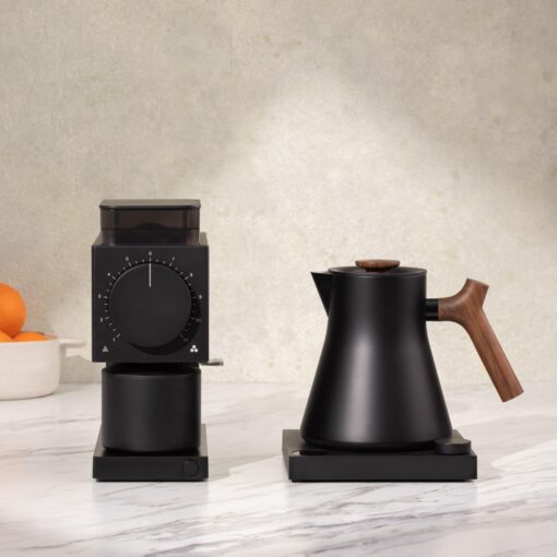 Fellow Corvo EKG Pro Studio Edition Electric Tea Kettle - Quick Heating, Precise Temperature Control, Scheduling, Built-in Brew Timer - Matte Black with Walnut Handle - 0.9 Liter - Image 3