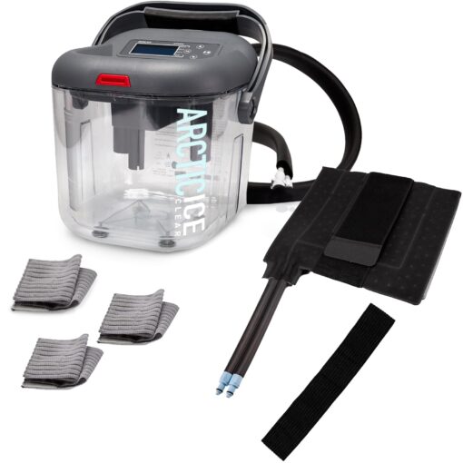 Circulating Cold Water Therapy Ice Machine Gen 2 by Arctic Ice Clear – for Knee, Elbow, Shoulder, Back Pain, Swelling, Sprains, Injuries (Arctic Ice Clear) (with Back Pad)