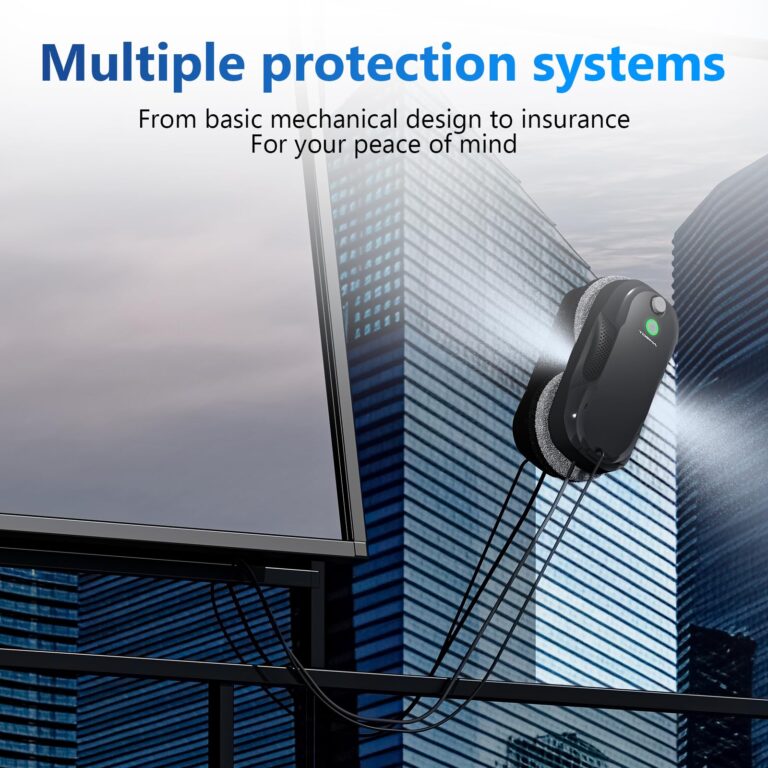 Tosima W5 Window Cleaning Robot, Dual Direction Auto-Spray Smart Window Cleaner with Triple Safety System, Smart Navigation, Remote Control, for All Smooth Surfaces, with 8 Rags, Black - Image 8
