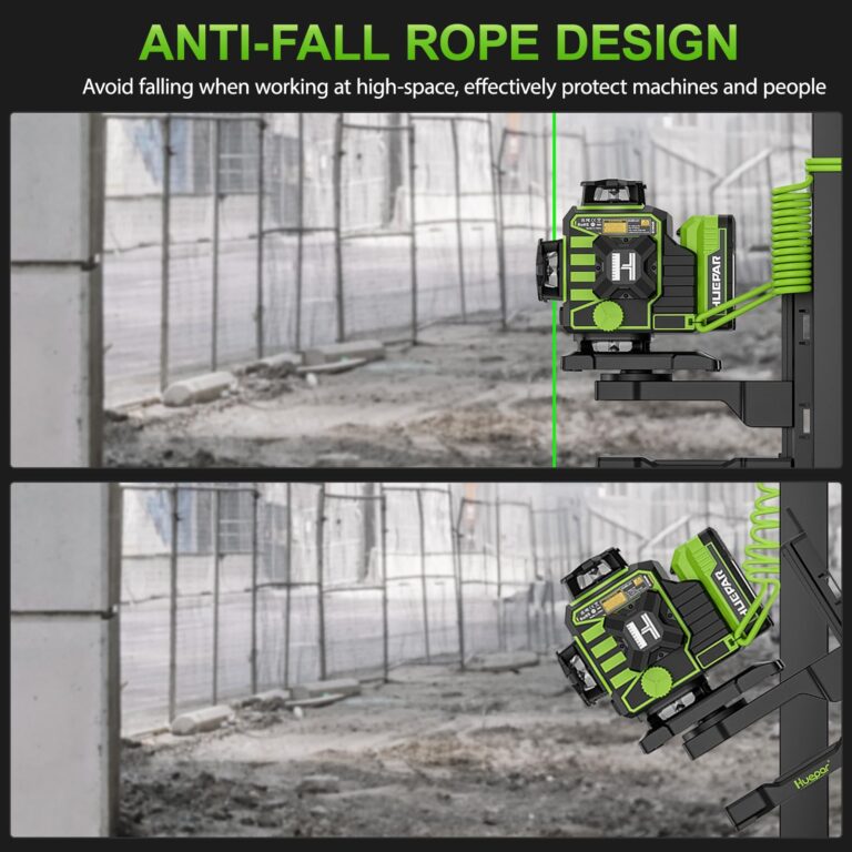 Huepar Laser Level 360 Self Leveling, W04CG Upgraded 4x360° Bluetooth Construction Lazer Leveler Tool with Electric Rotating Base ＆ Large LCD Screen, 4D 16 Lines Green Cross Laser Level - Image 5