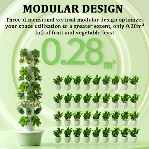 QZQHNYJ Hydroponics Growing System Kit - 5/7-Tier Hydroponic Tower Outdoor Indoor Vertical Home Gardening System with Hydrating Pump, Adapter for Gardening Lover,5-Tier - Image 5