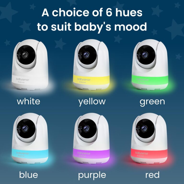 Babysense Prisma Baby Monitor with Camera and Audio, 5” HD Video Baby Monitor with 2 Cameras, 6-Color Night Light, Split Screen, Sound Machine with White Noise & Lullabies, Secure No WiFi - Image 7