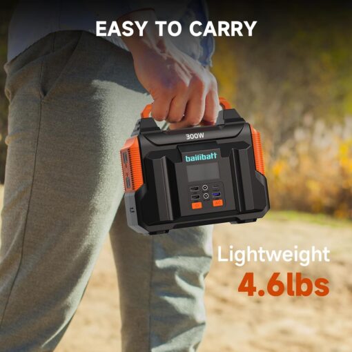 Portable Power Station 300W 257wh Lithium Battery Bailibatt Small Portable Generator for Home Use Camping Travel Emergency Hunting Outdoor, Large Power Bank with AC Outlet for Laptop - Image 5