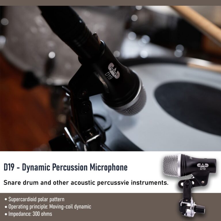 Cad Audio Stage7 Premium 7-Piece Drum Instrument Mic Pack with Vinyl Carrying Case + 7 On Stage Microphones Cables, 20 Feet, XLR - Image 5