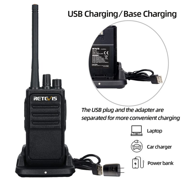 Retevis RT17 Walkie Talkie, Two Way Radio with USB Charging Base, VOX Handsfree Walkie Talkie for Business Healthcare School Restaurant Retail Church(10 Pack) - Image 5