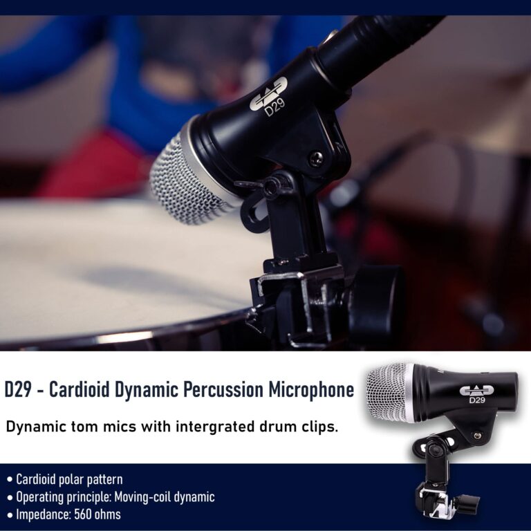 Cad Audio Stage7 Premium 7-Piece Drum Instrument Mic Pack with Vinyl Carrying Case + 7 On Stage Microphones Cables, 20 Feet, XLR - Image 6