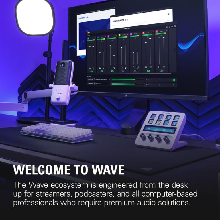 Elgato Wave:3 White Kit - Premium Studio Quality USB Condenser Microphone with Shock Mount and Pop Filter, for Streaming, Podcast, Gaming and Home Office, Free Mixer Software, Plug & Play for Mac, PC - Image 3