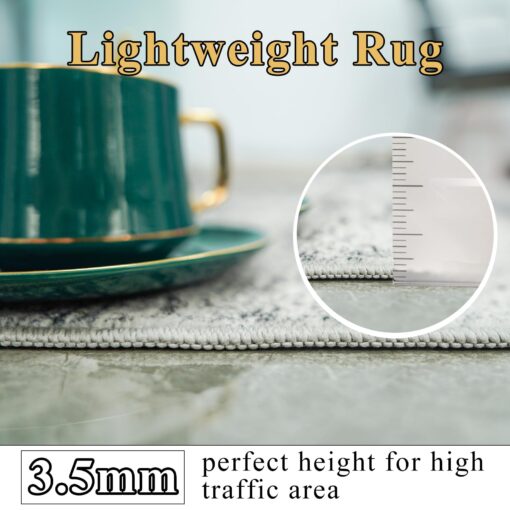 RUUGME Washable Hallway Rug 3x20 - Runner Rug Stain Resistant for Living Room Non Slip Indoor Entryway Rubber Backing Carpet Bedroom Kitchen Distressed Floor Decor Mat Machine Washable 3x20 Black A - Image 6
