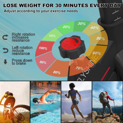 GOFLYSHINE Exercise Bike, Stationary Bike Stationary Indoor Cycling Bike for Home Cardio Gym 300lbs Weight Capacity, Workout Bike with Heavy Flywheel, Seat Cushion, LCD Monitor, Optoelectronic Heart Rate Monitoring, Heavy Duty Steel Frame,Silent Belt Driv - Image 4