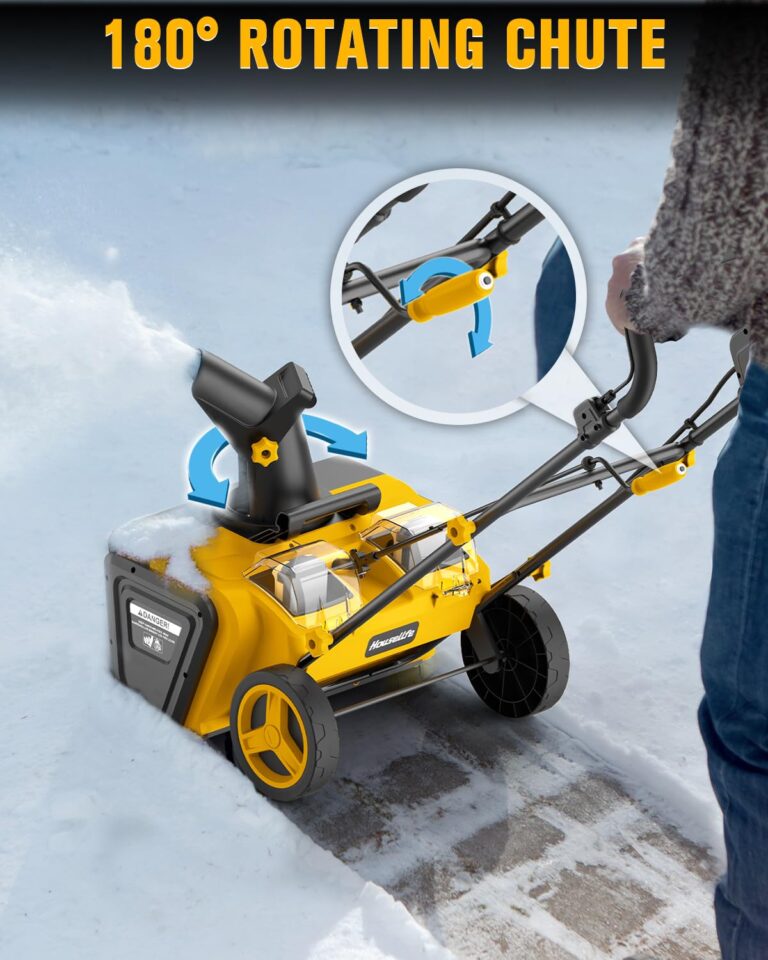 Houselife Cordless Snow Blower Compatible with Dewalt 20V Max Battery, 2 x 20V Snow Thrower with Brushless, 20" Electric Snow Blowers with 2 LED Lights (Tool Only, 2 * 4.0Ah Batteries Required) - Image 5