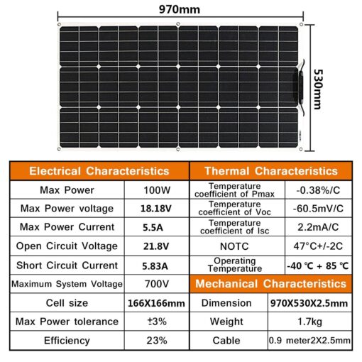Aysolar 200 Watt Flexible Solar Panel 2 Pieces 100 Watt 12 Volt Monocrystalline Semi-Flexible Bendable Mono Off-Grid Charger for Marine RV Cabin Van Car Uneven Surfaces - Image 6