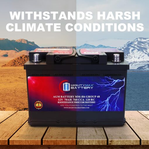 Mighty Max Battery MM-H6 Start and Stop Car BCI Group Size 48 12V 70 AH, 120RC, 760 CCA Rechargeable AGM Car Battery - Image 4