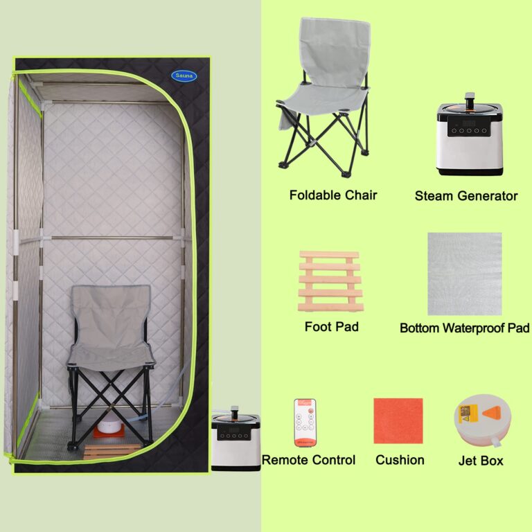 Portable Steam Sauna, Personal Sauna Box, Home Sauna Tent, Thick Triple-Layer Insulated Oxford, 2.2L Steamer, Remote Control, Folding Chair, 15 Levels of Temp, Steel Pipe Bracket 2.63’ x 2.63’ x 5.8’ - Image 2