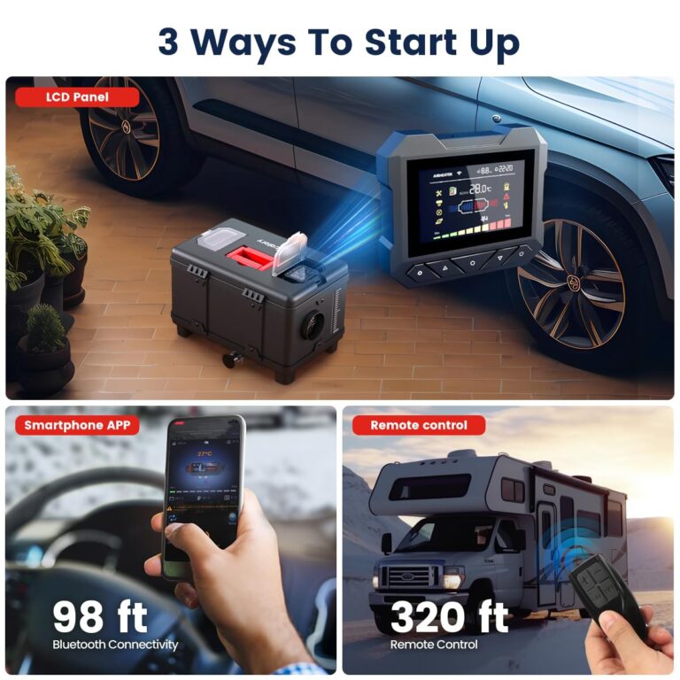 HCALORY 8KW Diesel Air Heater All-in-one 110V AC & 12V DC Support with Altitude Mode 5L Fuel Tank Portable Parking Heater Bluetooth APP Control Heating for Car Truck Boat RV Campers - Image 4