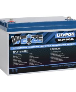 Weize 12V 100Ah LiFePO4 Lithium Battery, Built-in Smart BMS, Low Temperature Protection Group 31 Deep Cycle Battery for Trolling Motor, RV, Solar, Marine, Camping and Off Grid Applications