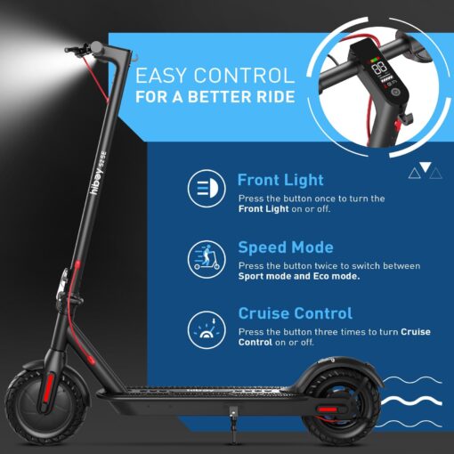 Hiboy 430W Peak Motor Electric Scooter, 10" Tires,17 Miles Range, 19 MPH Speed, Dual Brake System, Electric Scooter Adults Commuting & Urban Travel - Image 5