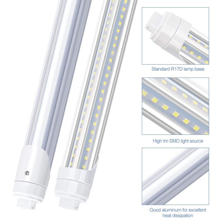 R17D LED Bulb Light 8FT, 90W T8 LED Tubes, 10000LM, Clean Cover, HO Rotatable End 8FEET 2 Pin Shop Light, 6000K, T8 T10 T12 Fluorescent Light Replacement, Ballast Bypass,Dual-End Powered (6-Pack) - Image 6
