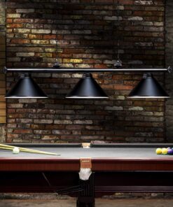 Wellmet 3 Light Pool Table Light, Vintage Retro Kitchen Island Pendant Light with Matte Black Shade, Modern Industrial Chandelier