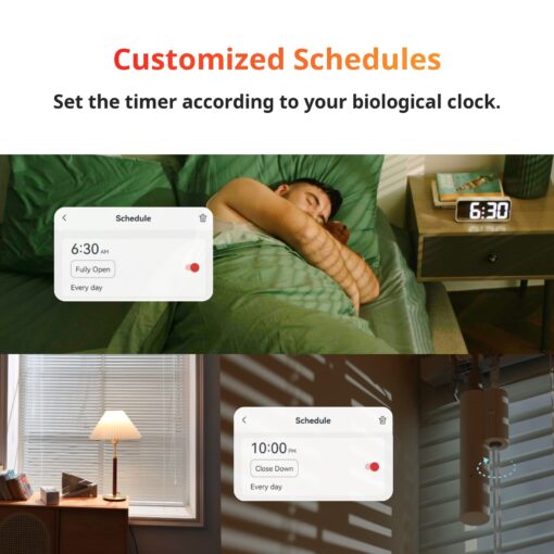 SwitchBot Smart Electric Motorized Blinds Kit - 3Pack with 2.4G WiFi Remote Control, Solar Powered, Compatible with Alexa, Google Home and Siri, Light Sensing Control, Unlimited Group Control - Image 3