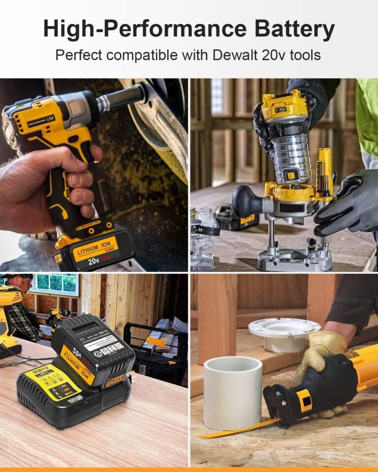 COOMYXIN 20v max Battery and Charger Combo with 3-Pack 6.0Ah 20V Batteries and 4-Port DCB104 Charger, Compatible with Dewalt 12V-20V Batteries and All Dewalt 20V Cordless Tools - Image 2