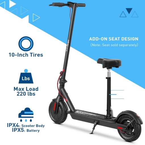Hiboy 430W Peak Motor Electric Scooter, 10" Tires,17 Miles Range, 19 MPH Speed, Dual Brake System, Electric Scooter Adults Commuting & Urban Travel - Image 3
