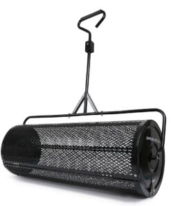 Garden Tailor Compost Spreader 44 Inch Towable Peat Moss Spreader with Installation Accessories, Metal Mesh Roller Lawn Spreader for Top Soil, Manure, Mulch, Top Dressing - Garden spreaders for lawns