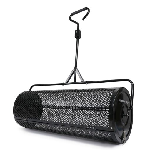 Garden Tailor Compost Spreader 44 Inch Towable Peat Moss Spreader with Installation Accessories, Metal Mesh Roller Lawn Spreader for Top Soil, Manure, Mulch, Top Dressing - Garden spreaders for lawns