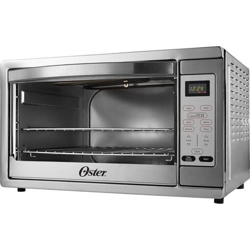 Oster Toaster Oven, 7-in-1 Countertop Toaster Oven, 10.5" x 13" Fits 2 Large Pizzas, Stainless Steel