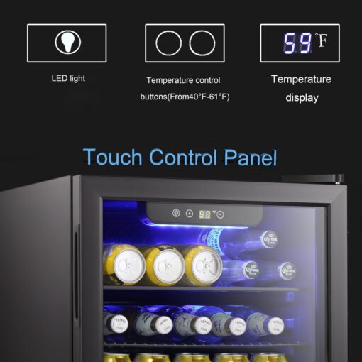 Antarctic Star Beverage Refrigerator Cooler-85 Can Mini Fridge Glass Door for Soda Beer Wine Stainless Steel Glass Door Small Drink Dispenser Digital Display for Home, Office Bar,2.4cu.ft - Image 6