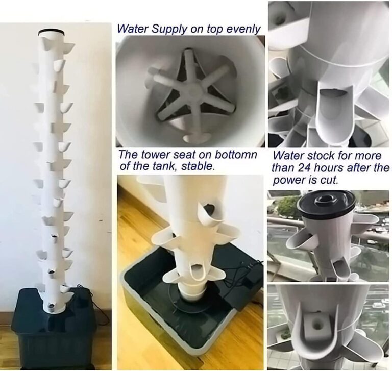 Hydroponic Growing Sytem Gardening Indoor Grow Kits Vertical Grow Tower Self-watering Growing System15 Layer 45 Plants Sites,for Fresh Herb Garden, Fruits, Vegetables - Image 5