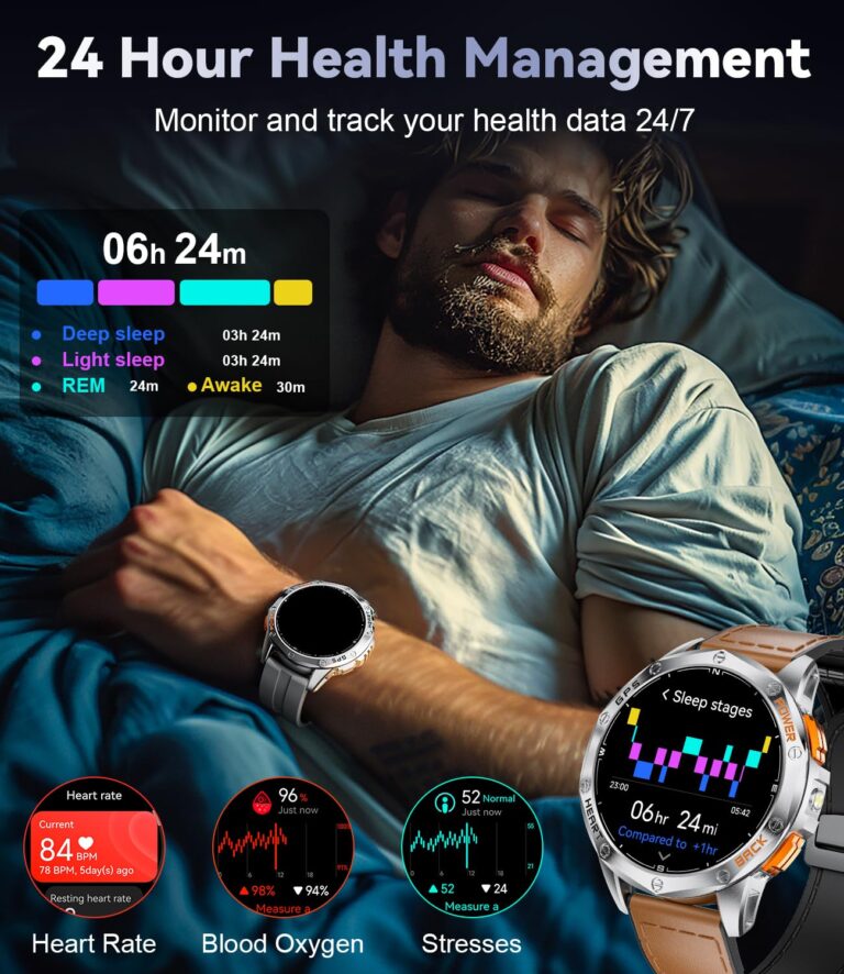 LIGE GPS Military Smart Watch for Men, LED Flashlight/Compass/45 Days Battery/IP68 Waterproof 1.43'' AMOLED Smartwatch, 100+ Sports Modes Fitness Smart Watch, Rugged Smart Watch for Android iOS - Image 5