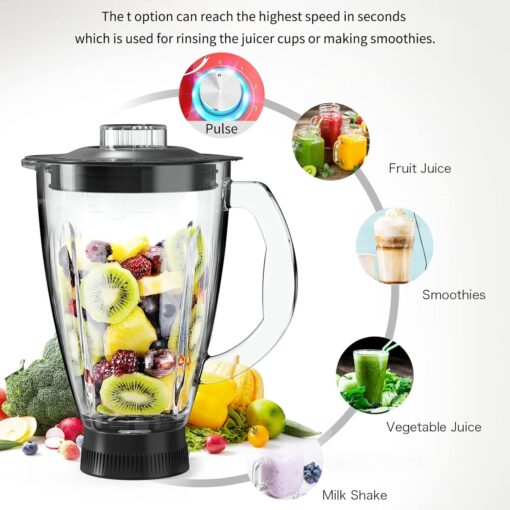 Vospeed 9 IN 1 Stand Mixer, 850W Tilt-Head Multifunctional Electric Mixer with 8 QT Stainless Steel Bowl, 1.5L Glass Jar, Meat Grinder, Hook, Whisk, Beater Dishwasher Safe (Silver) - Image 4