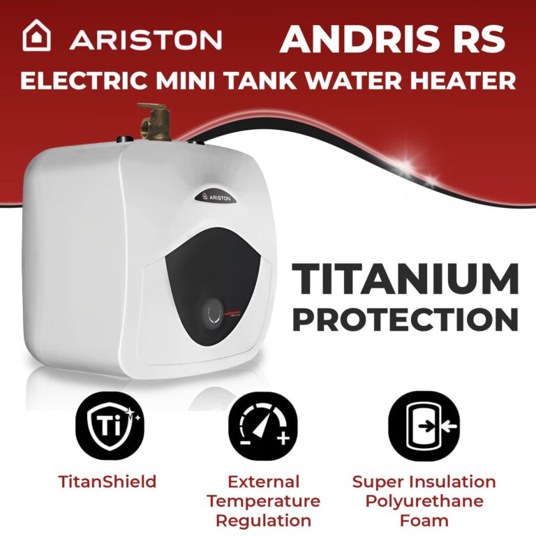Ariston Andris Mini Tank Electric Water Heater – Heating Solution for Under Sink, RV, and Compact Spaces, Smart Boost for Versatile Heating, Simple Installation, 120-Volt, 2.5 Gallon Capacity - Image 3
