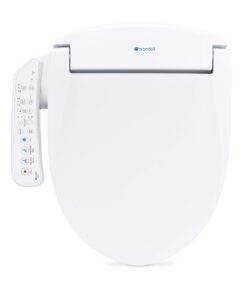 Brondell SE400-RW Swash SE400 Electric Bidet Toilet Heated Seat, Oscillating Stainless Steel Nozzle, Warm Air Dryer, Night Light, Gentle Close Lid, White Side Arm Control, Round