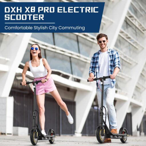 DXH Electric Scooter Adults,10" Tires, E Scooter with 500W Motor,Upto 19MPH & 20Miles, Scooter Electric for Adults with Dual Braking Safe System, Folding Electric Scooter with APP - Image 5