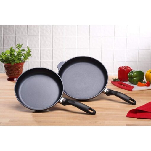 Swiss Diamond Duo Cooking Pans Set Nonstick, Diamond Coated Kitchen Pan Set with Stainless Steel Handles, Aluminum Non Stick Cookware Set, Dishwasher & Oven Safe, 9.5 Inch and 11 Inch - Image 3
