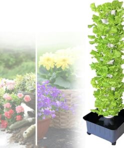 saonmg Hydroponics Tower,Hydroponics Growing System,Plant Vertical Hydroponics,Smart Indoor Herb Garden,Indoor Gardening System,Plants Germination Kit,for Home Kitchen Gardening-//