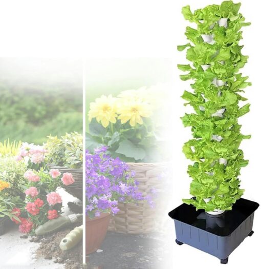 saonmg Hydroponics Tower,Hydroponics Growing System,Plant Vertical Hydroponics,Smart Indoor Herb Garden,Indoor Gardening System,Plants Germination Kit,for Home Kitchen Gardening-//